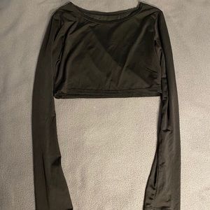 Black Long Sleeve Crop Top